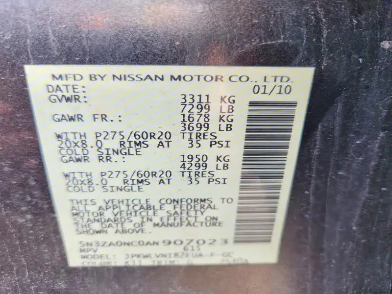 2010 INFINITI QX56 BASE  