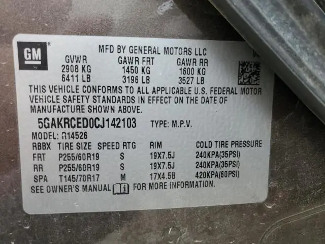 2012 BUICK ENCLAVE   