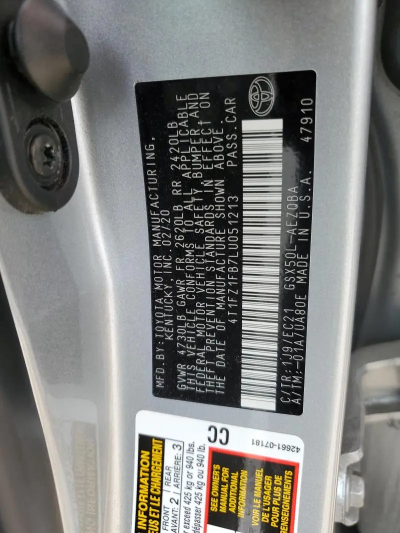 2020 TOYOTA AVALON XSE