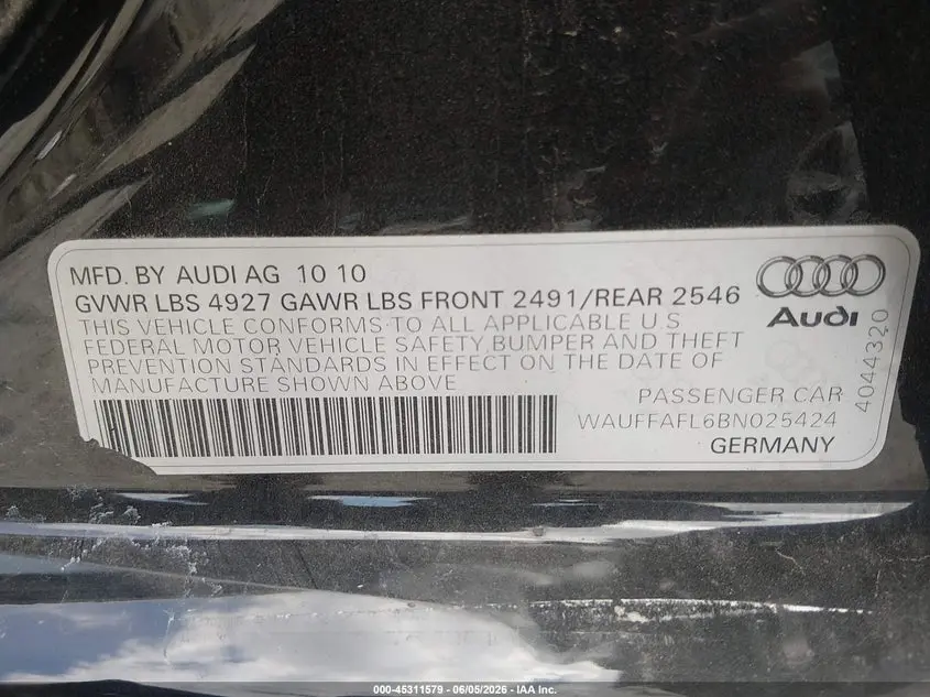 2011 AUDI A4 2.0T PREMIUM