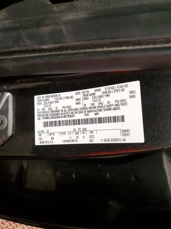 2018 FORD ESCAPE SE  