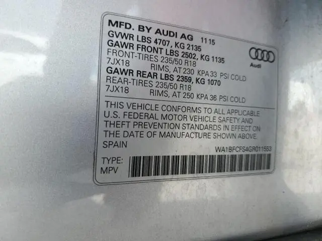 2016 AUDI Q3 PREMIUM PLUS  