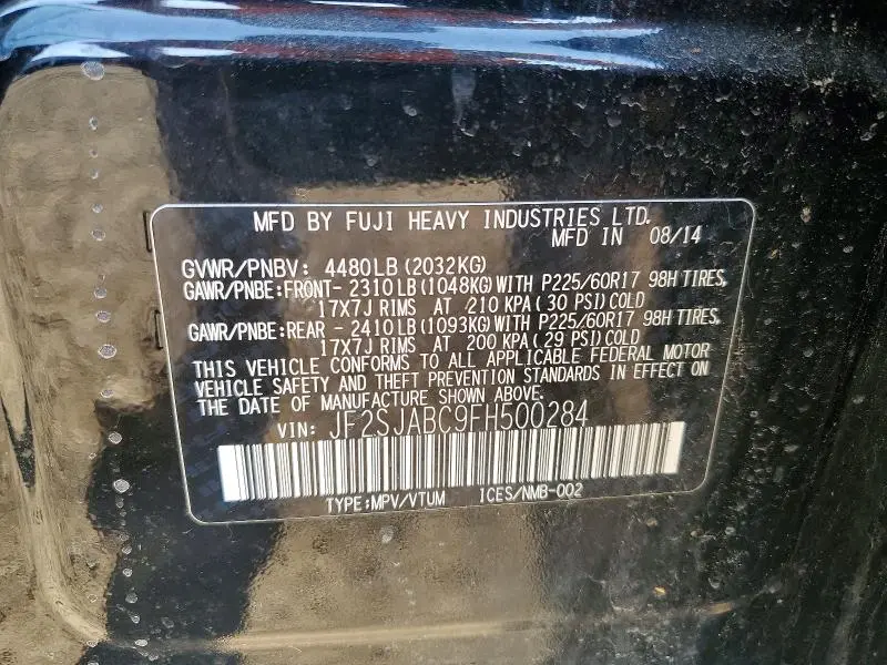 2015 SUBARU FORESTER 2.5I  