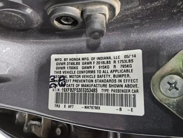 2014 HONDA CIVIC LX  