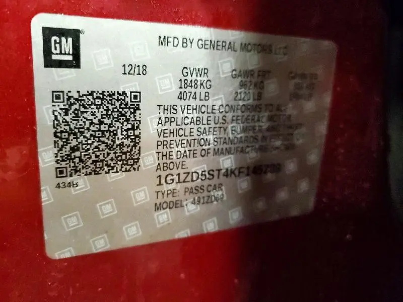 2019 CHEVROLET MALIBU LT  