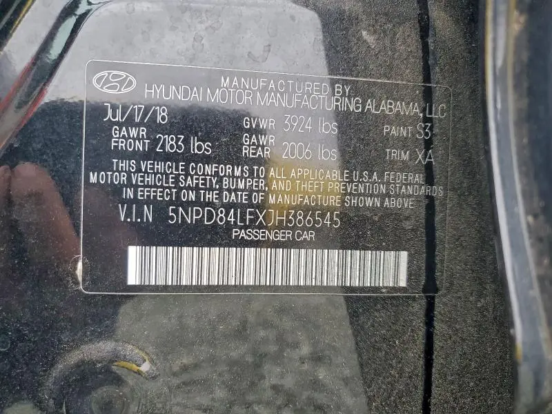 2018 HYUNDAI ELANTRA SEL  