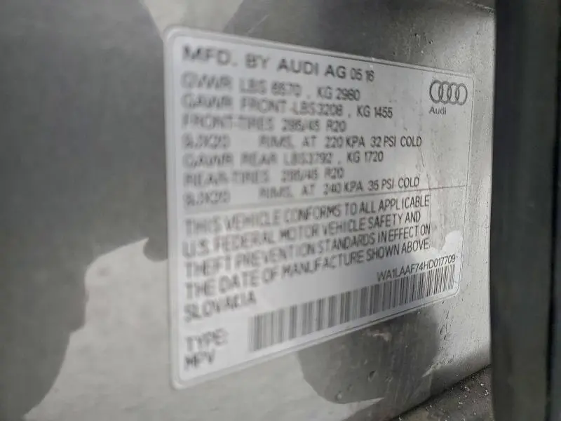 2017 AUDI Q7 PREMIUM PLUS  