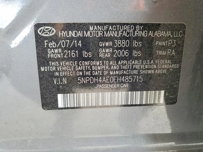 2014 HYUNDAI ELANTRA SE  