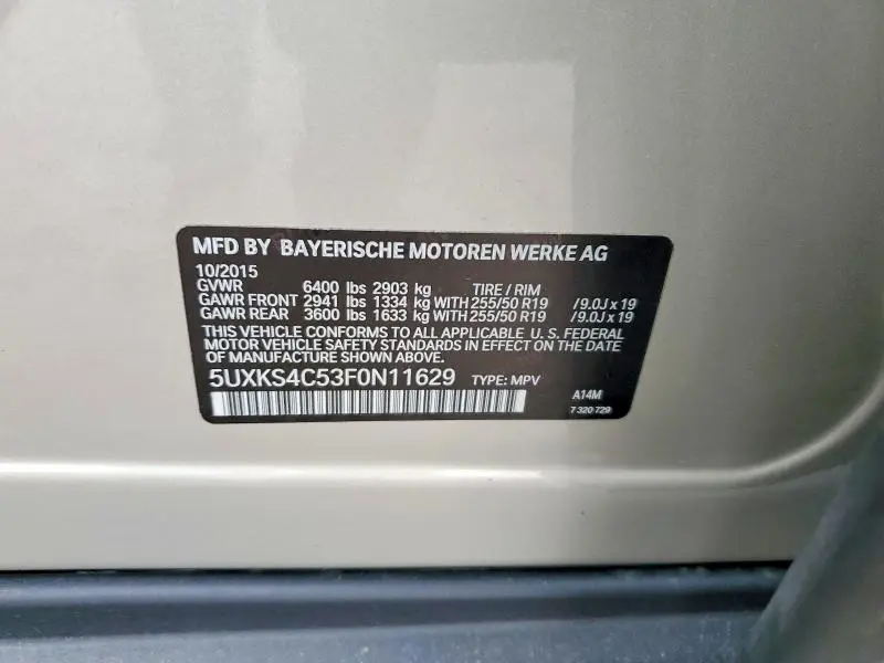 2015 BMW X5 XDRIVE35D  