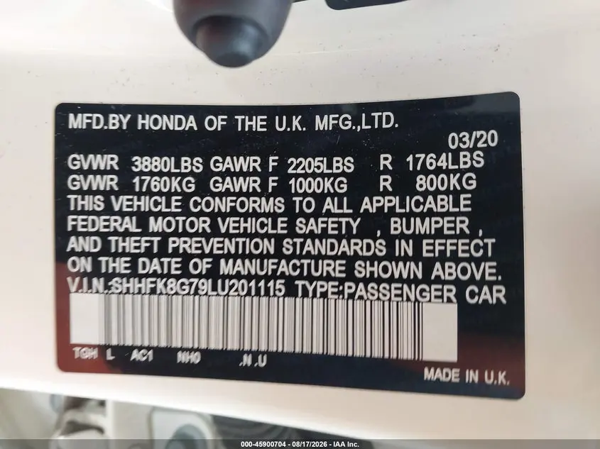 2020 HONDA CIVIC TYPE R TOURING