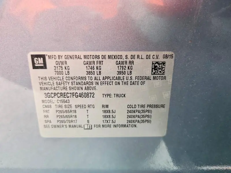 2015 CHEVROLET SILVERADO C1500 LT  