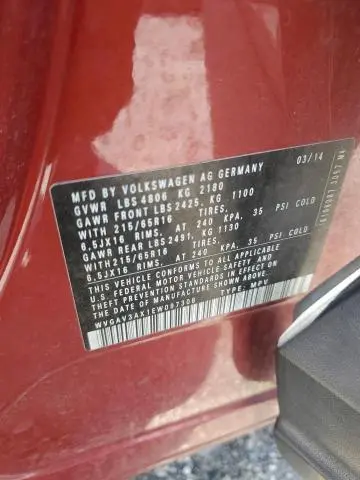 2014 VOLKSWAGEN TIGUAN S  