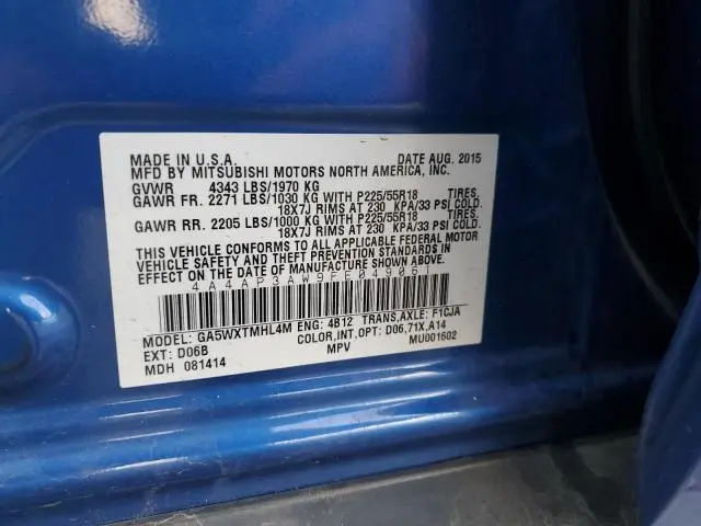 2015 MITSUBISHI OUTLANDER SPORT ES  