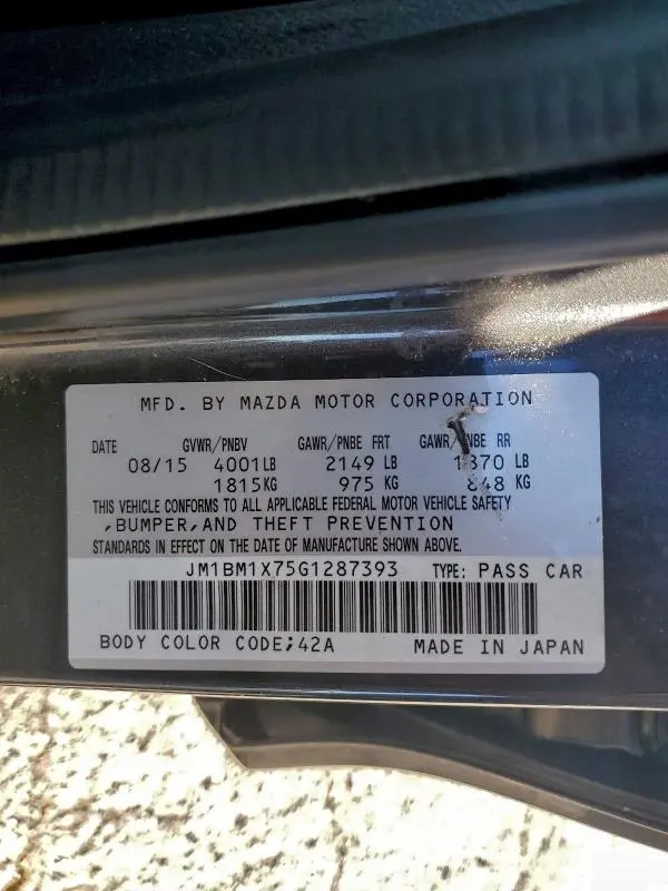 2016 MAZDA 3 GRAND TOURING  