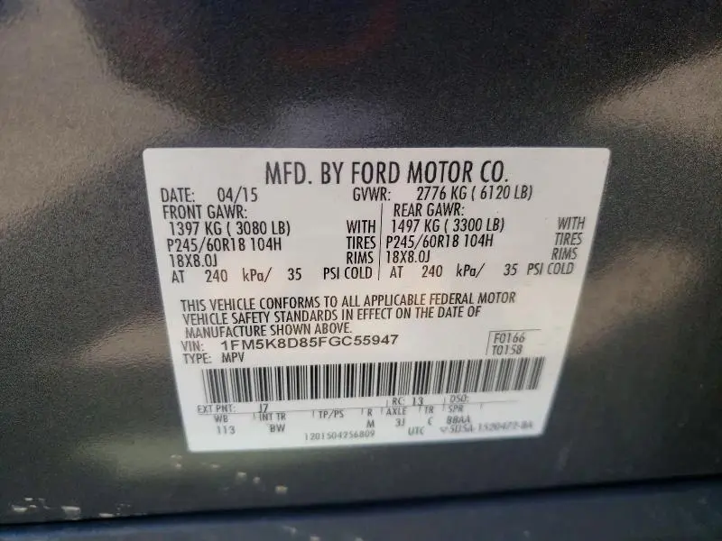 2015 FORD EXPLORER XLT  