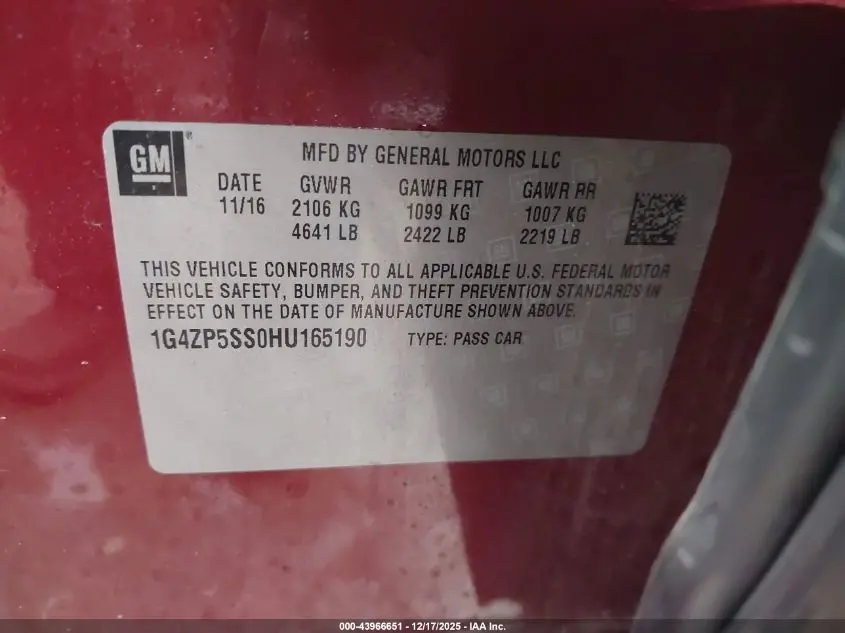 2017 BUICK LACROSSE ESSENCE