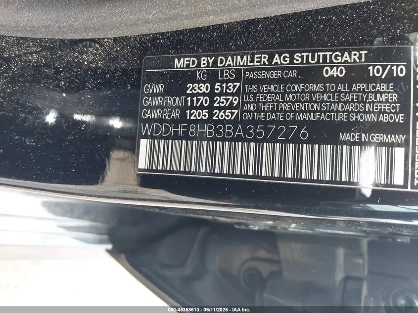 2011 MERCEDES-BENZ E 350 4MATIC