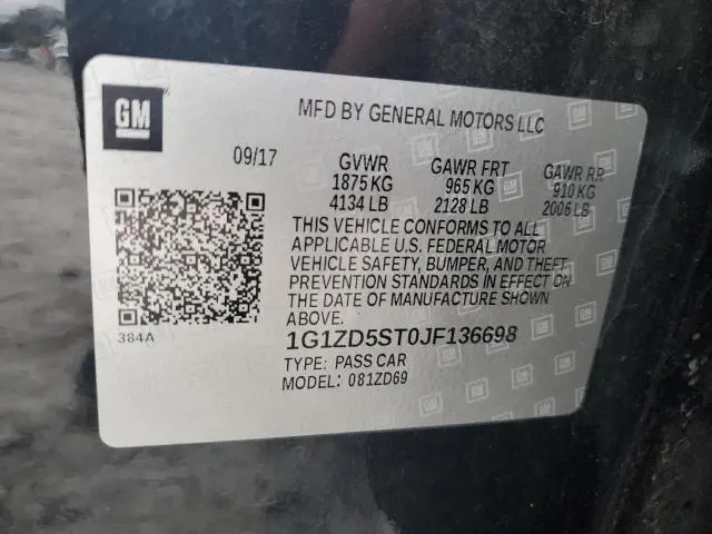 2018 CHEVROLET MALIBU LT  