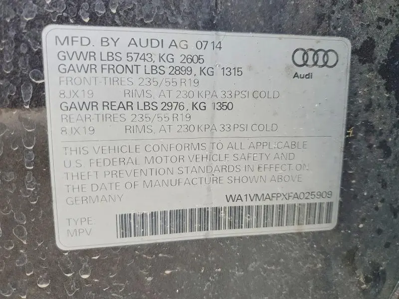 2015 AUDI Q5 TDI PRESTIGE  