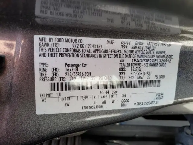 2014 FORD FOCUS SE  