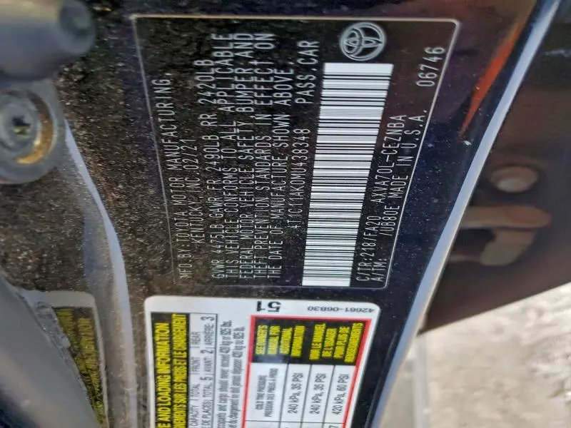 2021 TOYOTA CAMRY LE  