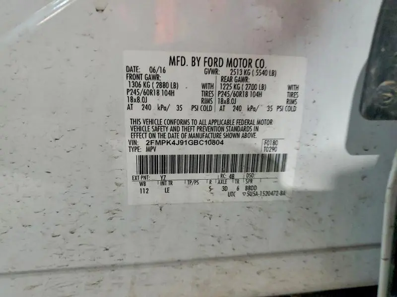 2016 FORD EDGE SEL  