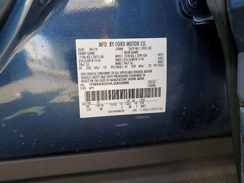 2020 FORD EXPLORER XLT  