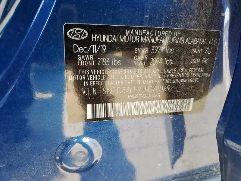2020 HYUNDAI ELANTRA SEL  