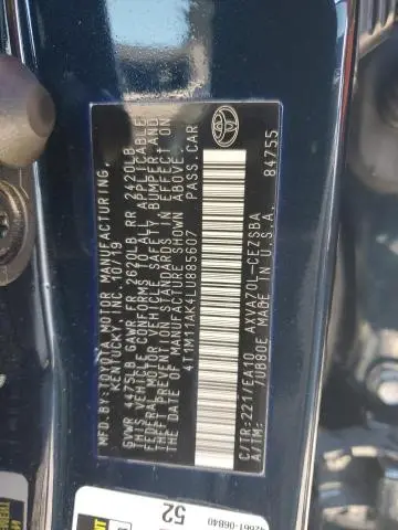 2020 TOYOTA CAMRY SE  