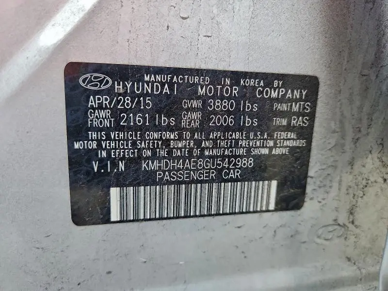 2016 HYUNDAI ELANTRA SE  