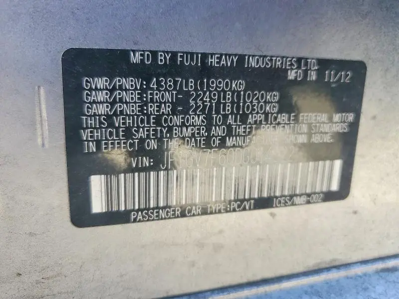 2013 SUBARU IMPREZA WRX  