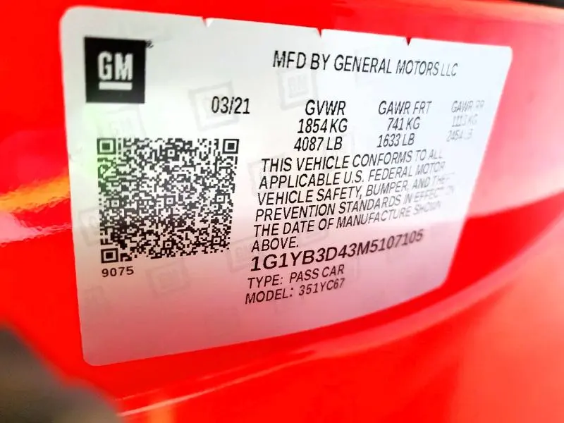 2021 CHEVROLET CORVETTE STINGRAY 2LT  