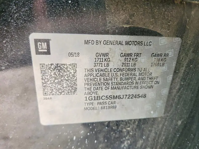 2018 CHEVROLET CRUZE   