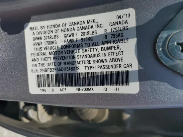 2013 HONDA CIVIC LX  