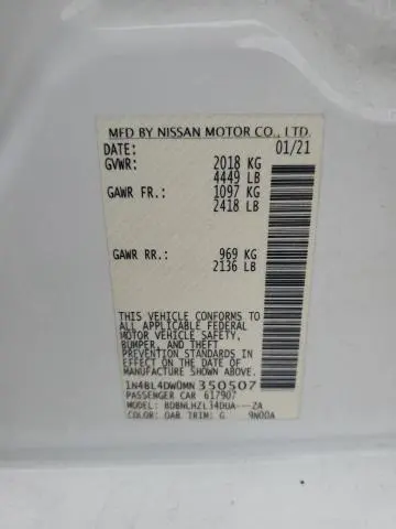 2021 NISSAN ALTIMA SV  