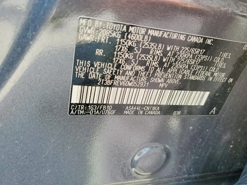 2013 TOYOTA RAV4 LE  