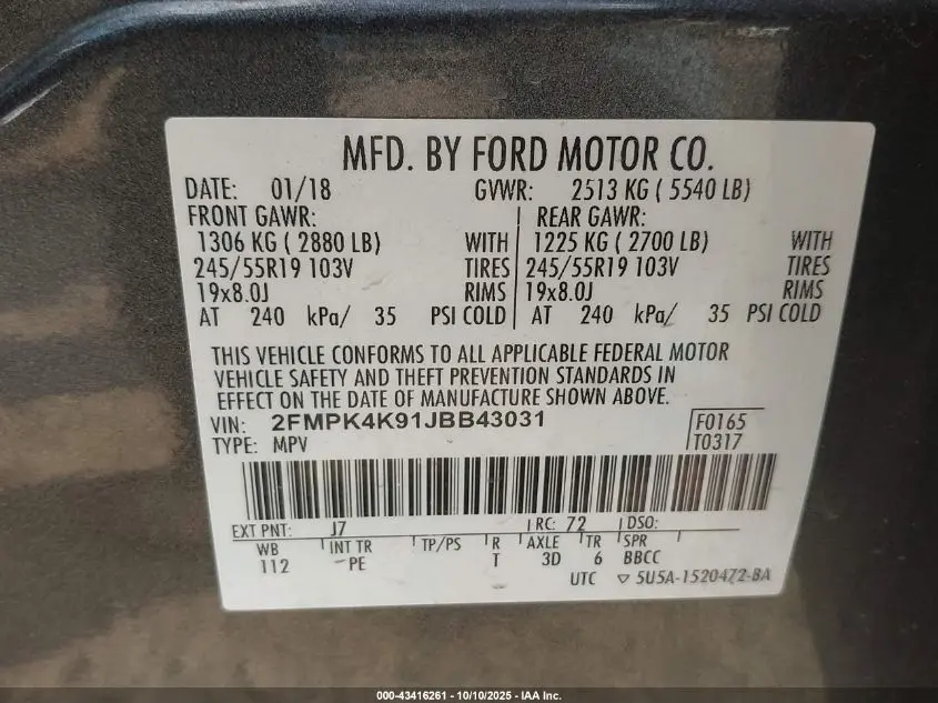 2018 FORD EDGE TITANIUM