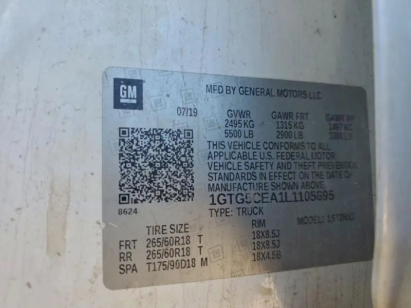 2020 GMC CANYON SLE  