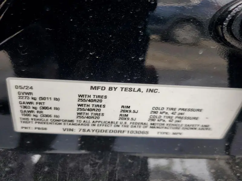 2024 TESLA MODEL Y   