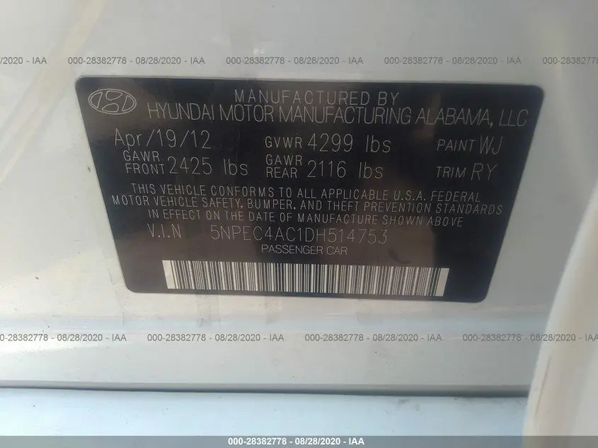 2013 HYUNDAI SONATA LIMITED