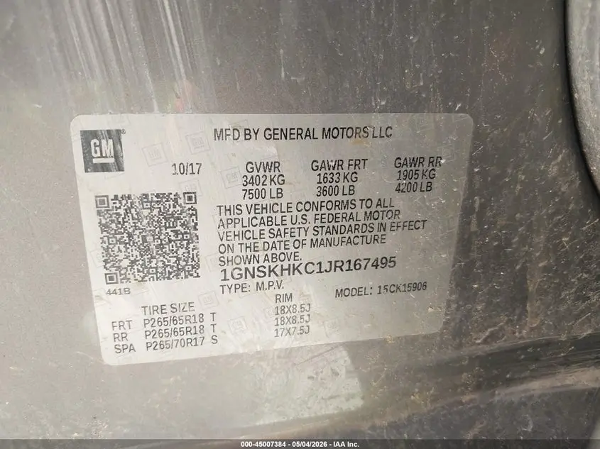 2018 CHEVROLET SUBURBAN LT