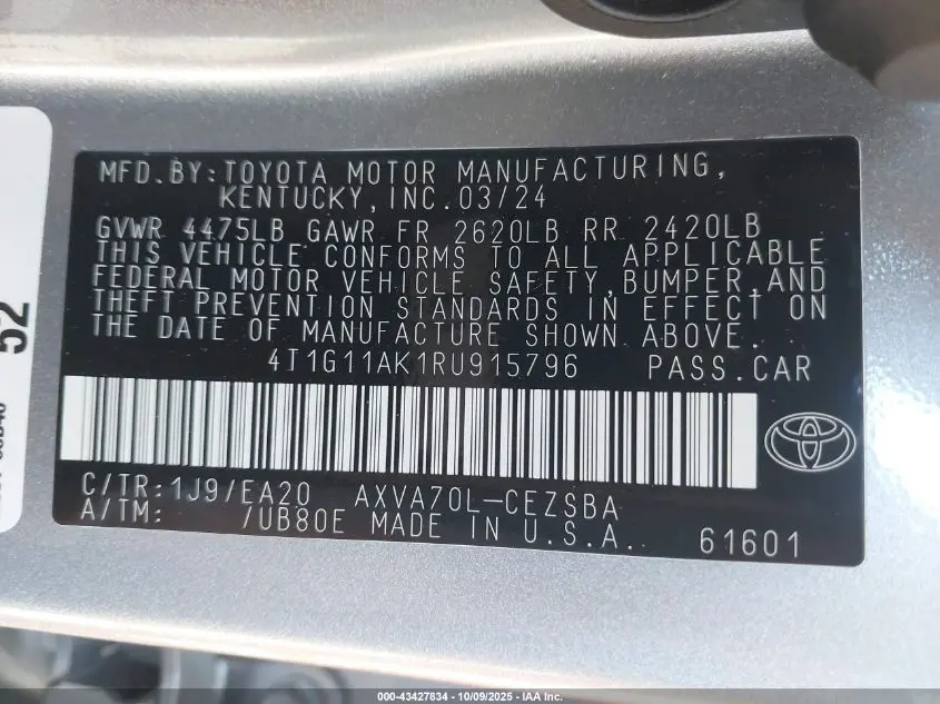 2024 TOYOTA CAMRY SE