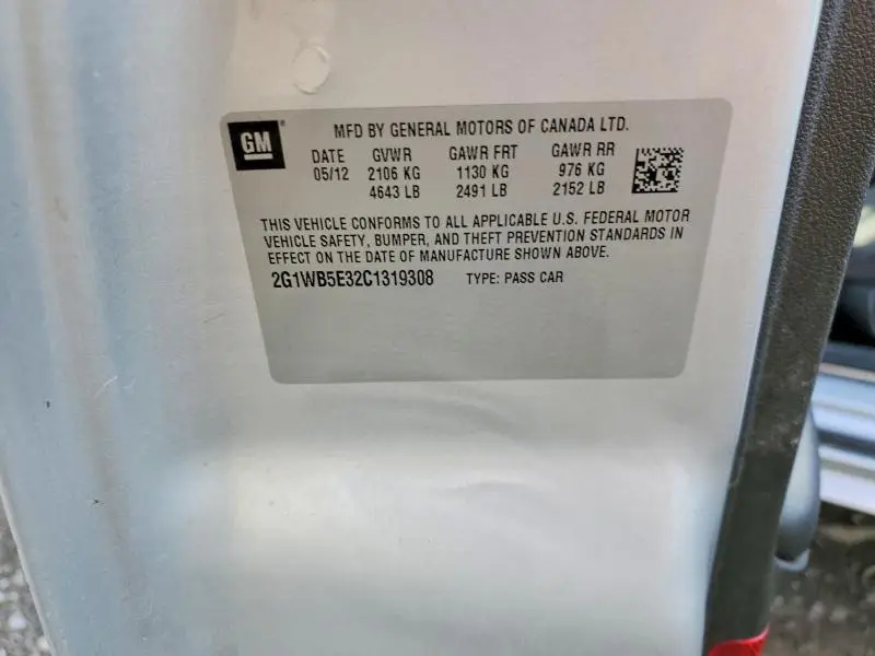 2012 CHEVROLET IMPALA LT  