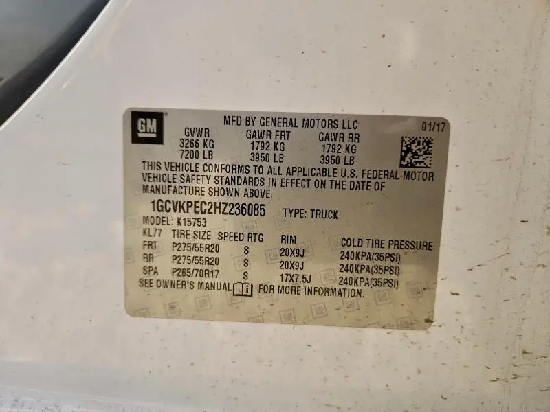 2017 CHEVROLET SILVERADO K1500 CUSTOM  