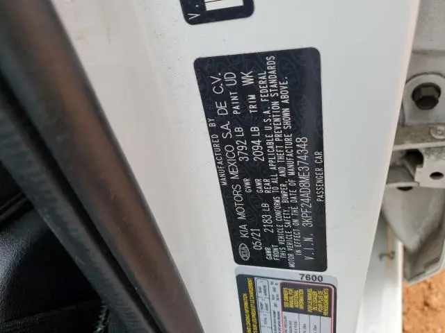 2021 KIA FORTE FE  