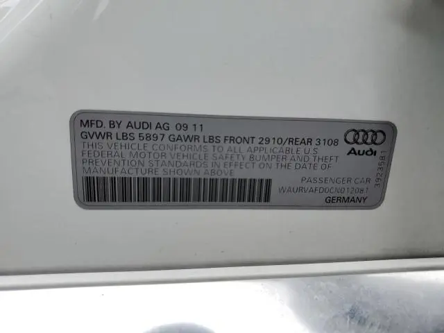 2012 AUDI A8 L QUATTRO  