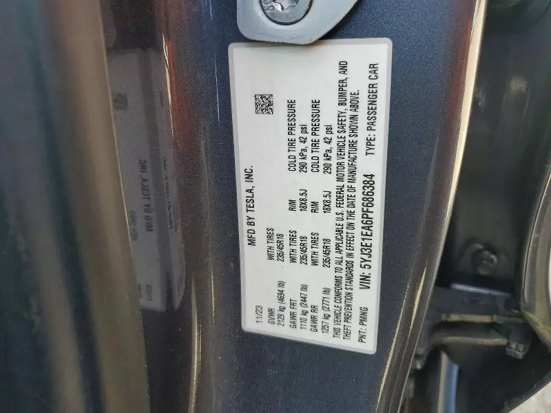 2023 TESLA MODEL 3   