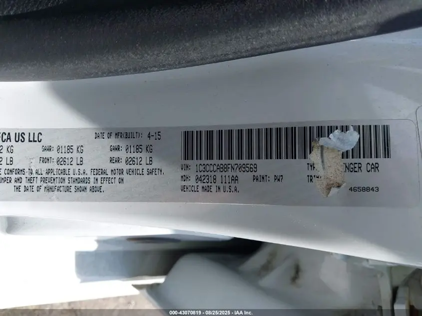 2015 CHRYSLER 200 LIMITED