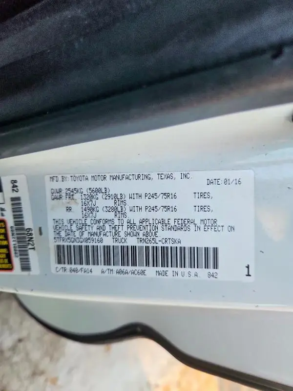 2016 TOYOTA TACOMA ACCESS CAB  