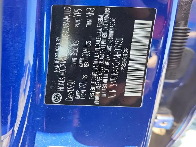 2021 HYUNDAI ELANTRA SEL  
